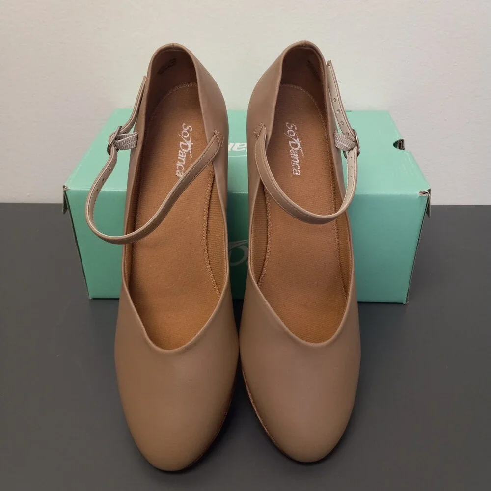 NEW....So Danca Leather Character Shoes Taupe Size 9.5